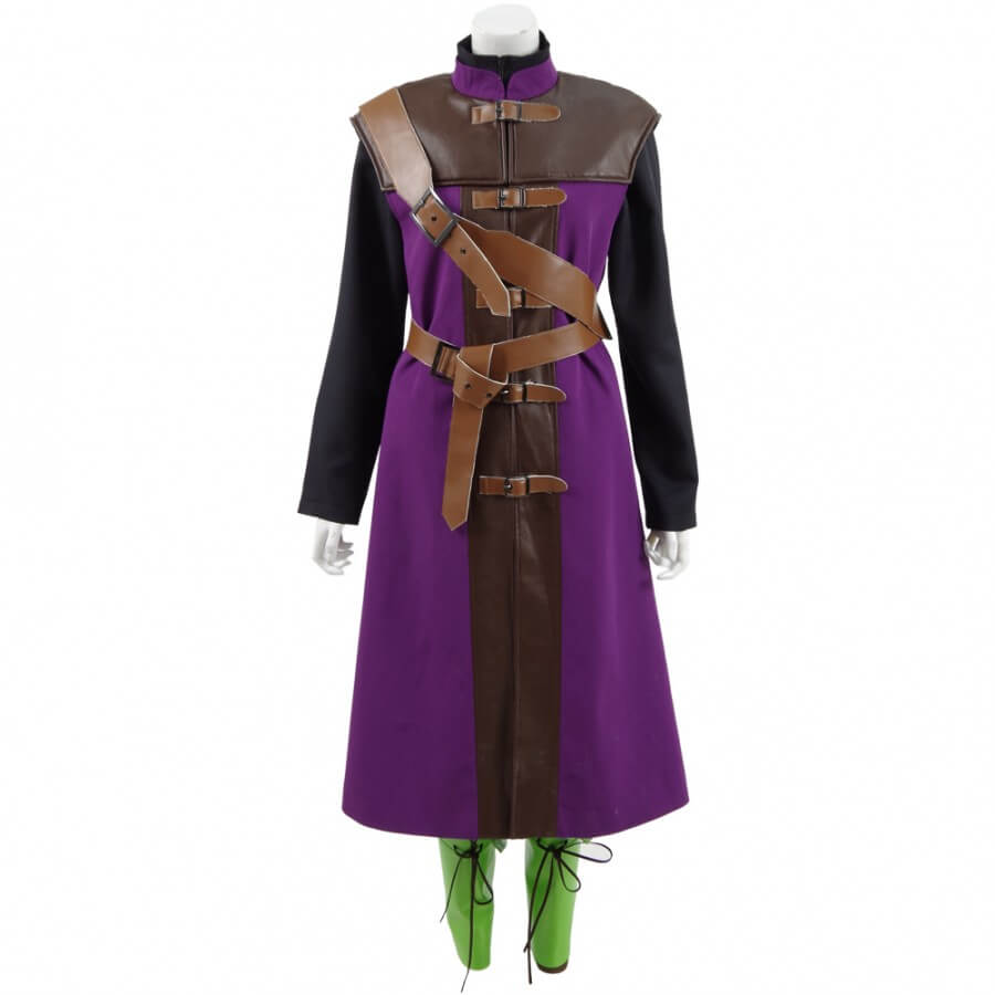 Dragon Quest Warrior Battle suit Costume Purple Uniform Cosplay Costume